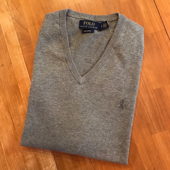 POLO RALPH LAUREN Pima Cotton V-Neck Sweater - Picture 3 of 4
